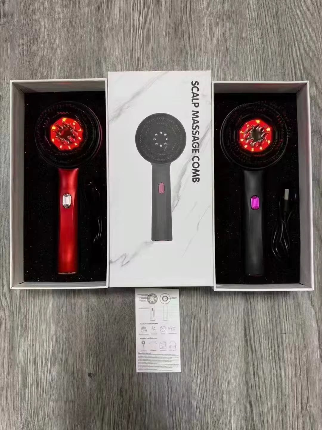 Brosse de Massage Capillaire à Lumière Rouge